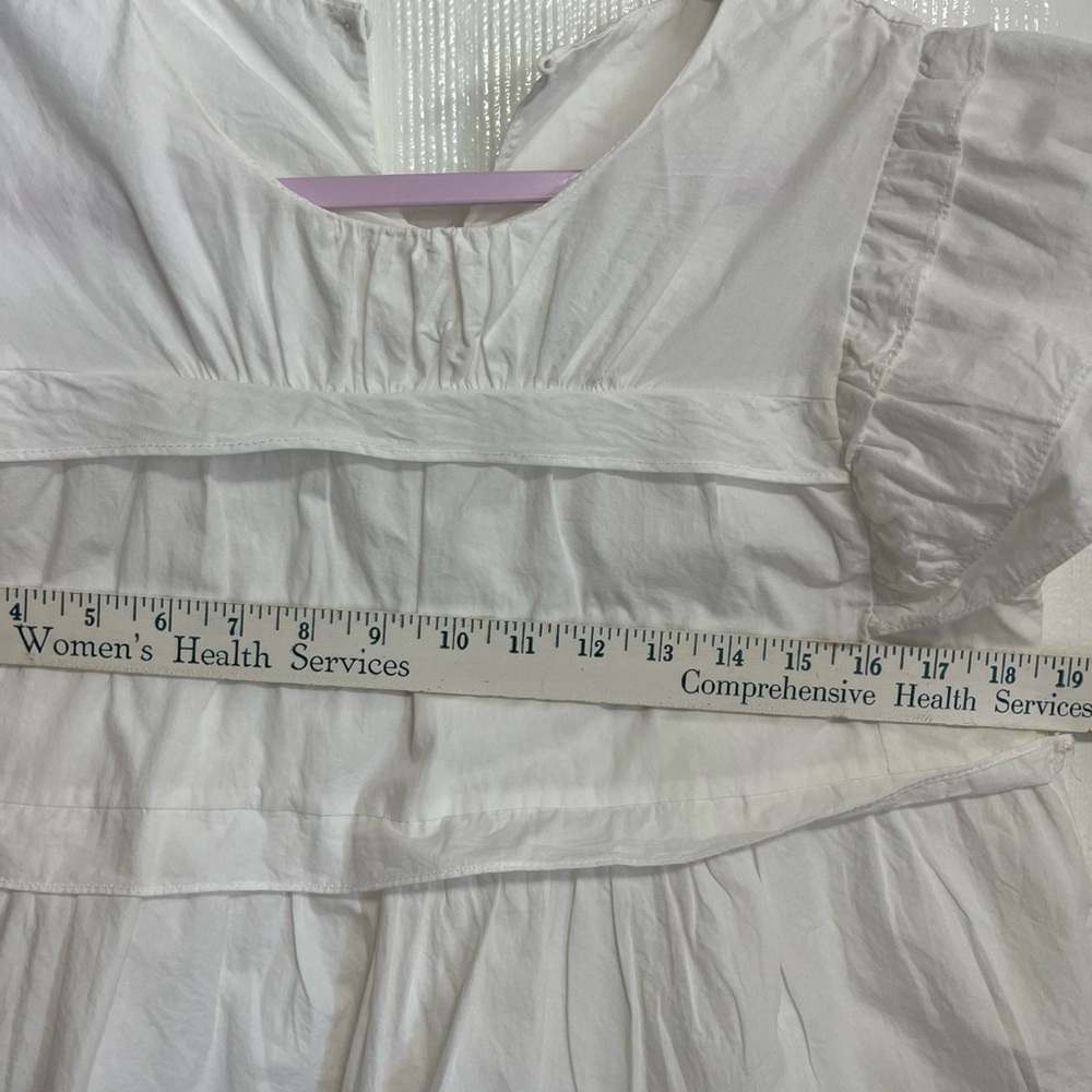 White Ruffled Women's Blouse - Picture 6 of 7